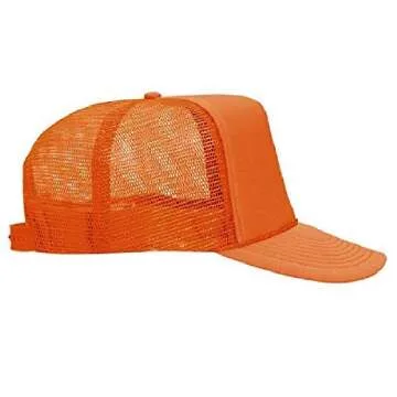 OTTO Orange High Crown Trucker Hat - Adjustable & Stylish