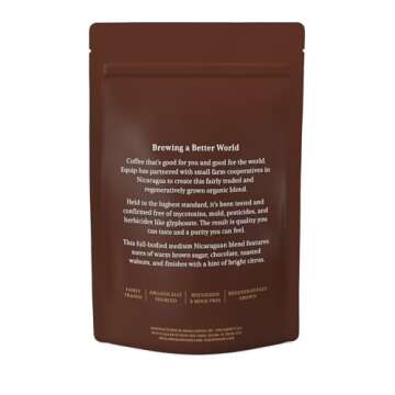 Equip Foods Clean Coffee | Gold Standard, Certified Organic, Fair Trade, Regenerative, Mold-Free | Rich Taste With Toasted Walnuts, Chocolate, Brown Sugar | 12 Ounce