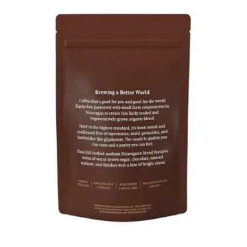 Equip Foods Clean Coffee | Gold Standard, Certified Organic, Fair Trade, Regenerative, Mold-Free | Rich Taste With Toasted Walnuts, Chocolate, Brown Sugar | 12 Ounce