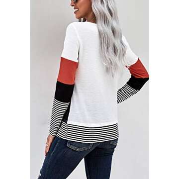 NEYOUQE Oversized Tshirt Women Long Sleeve Tops Womens t Shirts Casual Color Blouses Cute Fall Shirt Tshirts Tunic top Red Trendy Spring Summer Going Out Thin Sweaters Teacher Fashion Outfits XXL