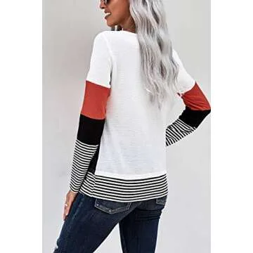 NEYOUQE Oversized Tshirt Women Long Sleeve Tops Womens t Shirts Casual Color Blouses Cute Fall Shirt Tshirts Tunic top Red Trendy Spring Summer Going Out Thin Sweaters Teacher Fashion Outfits XXL