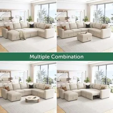 HONBAY Modular Sectional Sleeper Sofa for Comfort