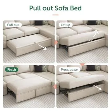 HONBAY Modular Sectional Sleeper Sofa for Comfort