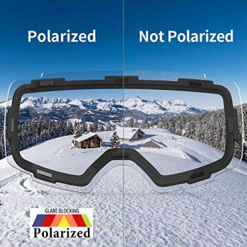 COPOZZ Polarized Adult Ski Goggles Set - M1 Magnetic Lens Snowboard Snow Goggle, OTG Anti-Fog Skiing Glasses Goggles