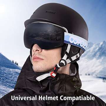 COPOZZ Polarized Adult Ski Goggles Set - M1 Magnetic Lens Snowboard Snow Goggle, OTG Anti-Fog Skiing Glasses Goggles