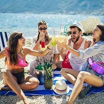 12 Pieces Holographic Fanny Packs Shiny Neon Waist Bags Waterproof 80s Running Fanny Pack Outdoor Sport Waist Pack with Adjustable Belt for Women Men Girls Kids Outdoor Running Cycling, 6 Colors