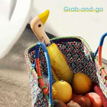 ViddVoom Duck Umbrella - Compact Travel Umbrella with a Cute Duck Head Handle for Women