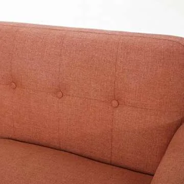Christopher Knight Home Josephine Mid-Century Modern Petite Fabric Sofa, Burnt Orange / Natural