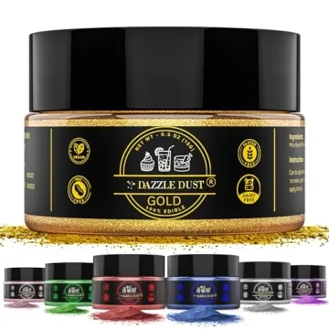 BULK-(15g) Edible Gold Dust, Edible Glitter for cocktails Gold Luster Dust, Gold Edible Glitter For Drinks, Cakes, Edible Gold Paint, Edible Glitter For Cakes,100% Food Safe.