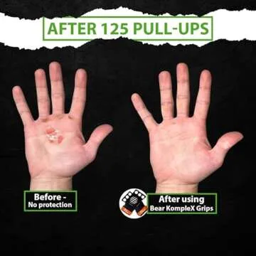 Bear KompleX 2 and 3 Hole Carbon Hand Grips for Crossfit Workouts, Pull-ups, Weightlifting, WOD Gymnastics, Crosstraining Palm Grips with Wrist Wraps, Hand Protection from Rips and Blisters,1 Pair