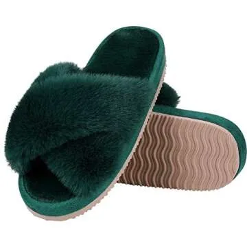 Buy Comwarm Women's Cozy Cross Band Slippers