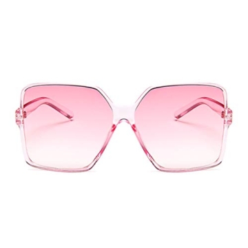 Dollger Oversized Square Sunglasses for Women Men - 100% UV Protection Fashion Shades in Pink