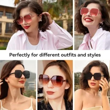 Dollger Oversized Square Sunglasses for UV Protection