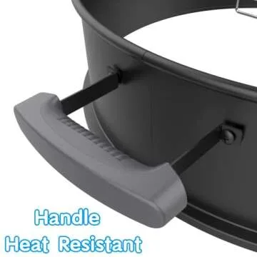 Universal Black Powder Steel 22.5-in Kettle Grill Rotisserie Kit-Rotisserie Ring/Spit Motor/SUS304 Meat Forks/Tool Holder-for Weber/Napoleon/Kingsford 22-in Kettle Charcoal Grills