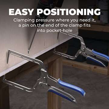 Kreg KHCRA Automaxx Right Angle Clamp - Kreg Woodworking Clamp - Carpentry & Joinery Tool - Angle Clamp - 5 Inch (127 mm) Reach
