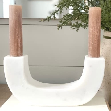 Glimpse & Hollow 8" Marble Candle Holder for Taper Candles