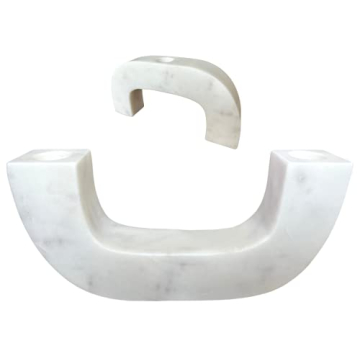 Glimpse & Hollow 8" Marble Candle Holder for Taper Candles