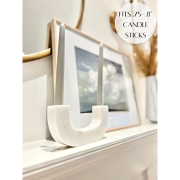 Glimpse & Hollow 8" Marble Candle Holder for Taper Candles