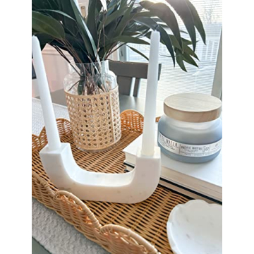 Glimpse & Hollow 8" Marble Candle Holder for Taper Candles