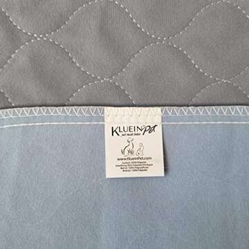 Kluein Pet Washable Pee Pads for Dogs, 2 Pack L 34x36 Grey, Reusable Puppy Pads, Fast Absorbing Wee Mat; for Playpen, Housebreaking, Indoor Potty Training, Whelping, Incontinence, Travel