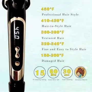 abp 1 Inch Curling Iron Extra Long with Ceramic Coating