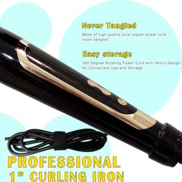 abp 1 Inch Curling Iron Extra Long with Ceramic Coating