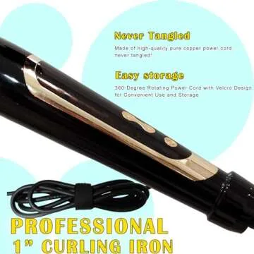 abp 1 Inch Curling Iron Extra Long with Ceramic Coating