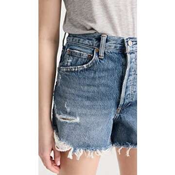 AGOLDE Women's Dee Vintage High Rise Shorts, Turmoil, Blue, 27