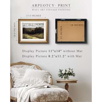 Vintage Gold Framed Wall Art for Home Decor