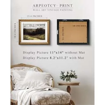 Vintage Gold Framed Wall Art for Home Decor