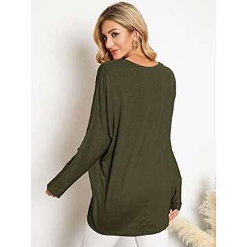 ZANZEA Women's Off-Shoulder Batwing Sleeve Blouse Casual Loose Oversized Baggy T-Shirt Sweater Pullover Top