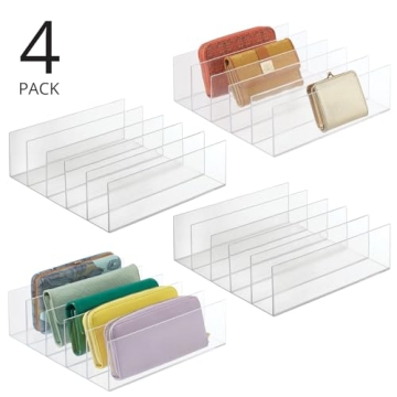 mDesign Clear 5-Section Purse Organizer - Space Saving