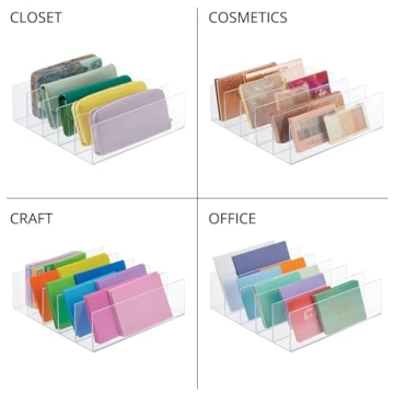 mDesign Clear 5-Section Purse Organizer - Space Saving