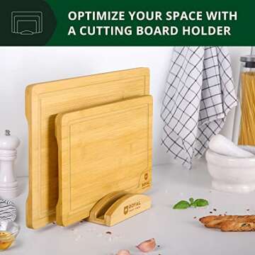 ROYAL CRAFT WOOD Cutting Board Organizer for Stylish Kitchens