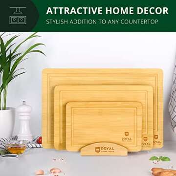 ROYAL CRAFT WOOD Cutting Board Organizer for Stylish Kitchens