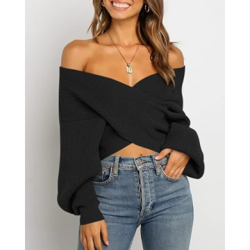 Chic BTFBM Women’s Crossover Sweater for Every Occasion