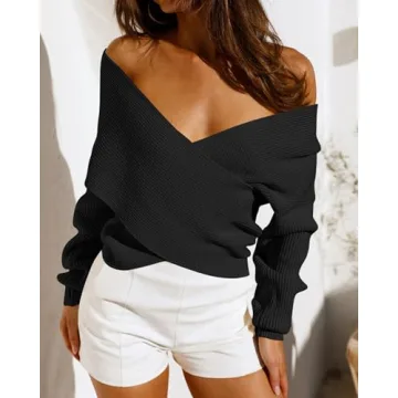 Chic BTFBM Women’s Crossover Sweater for Every Occasion