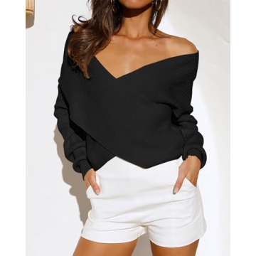 Chic BTFBM Women’s Crossover Sweater for Every Occasion