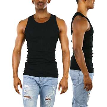 ToBeInStyle Men's Black Tank Top - Comfortable & Stylish