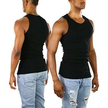 ToBeInStyle Men's Black Tank Top - Comfortable & Stylish