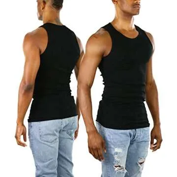 ToBeInStyle Men's Black Tank Top - Comfortable & Stylish