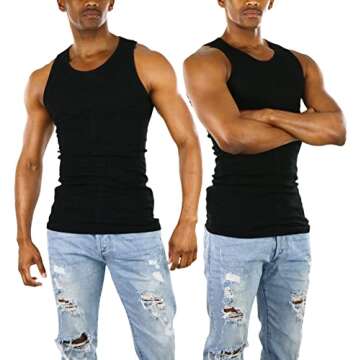 ToBeInStyle Men's Black Tank Top - Comfortable & Stylish