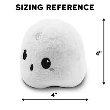 TeeTurtle - The Original Reversible Ghost Plushie - White + Black - Cute Sensory Fidget Stuffed Animals That Show Your Mood - Perfect for Halloween!
