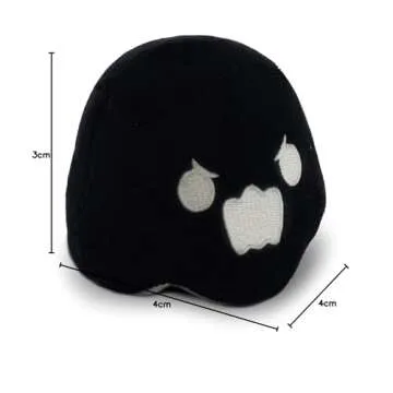 TeeTurtle - The Original Reversible Ghost Plushie - White + Black - Cute Sensory Fidget Stuffed Animals That Show Your Mood - Perfect for Halloween!