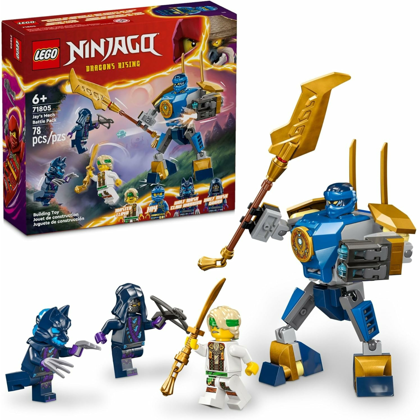 LEGO NINJAGO Jay’s Mech Battle Pack for Kids 6+