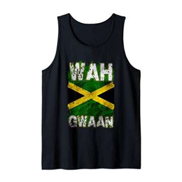 Jamaica Shirt Wah Gwaan Rasta Cool Distressed Jamaican Flag Tank Top
