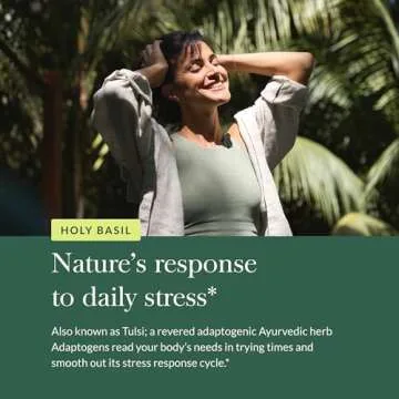 Gaia Herbs Pro Holy Basil Leaf - Stress Support Supplement with Holy Basil - Herbal Supplements to Support a Positive Mindset - 60 Liquid Phyto-Caps