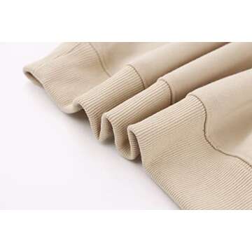 SAFRISIOR Oversized Hoodies for Women and Men Couples Fleece Basic Solid Hooded Sweatshirt Pullover Jackets Beige