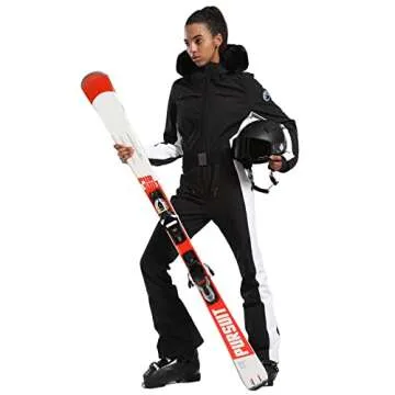 GSOU SNOW Ski Suit Womens One Piece Snowsuit Snowboard Jacket Slim Snow Jumpsuit Ski Outfit Waterproof Windproof for Winter Sports