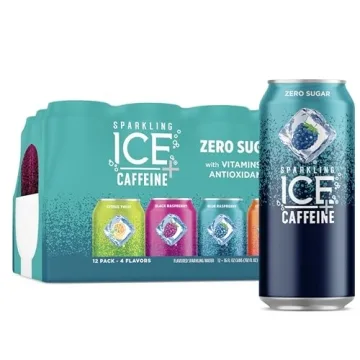 Sparkling Ice +Caffeine Variety Pack - Flavored Sparkling Water, Zero Sugar, 12 Count